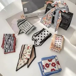 Babaeng Elegant Satin Ribbon Headbands Fashion Silk Scarf Bow Hair Bands Vintage Long Hair Tie Girls Nakapusod Mga Accessory ng Buhok