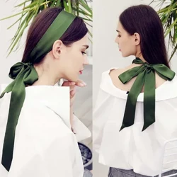 HOT Pure Satin Silke Tørklæde Til Kvinder Små Langhalsede Hår Tørklæder Taske Strap Halsklæder Mode Kjole Bælte Tie Håndtaske Bånd