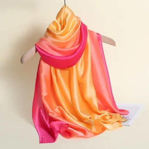 Moda senhora gradiente cor longo envoltório feminino xale chiffon cachecol cachecóis casuais feminino cachecol feminino acessório