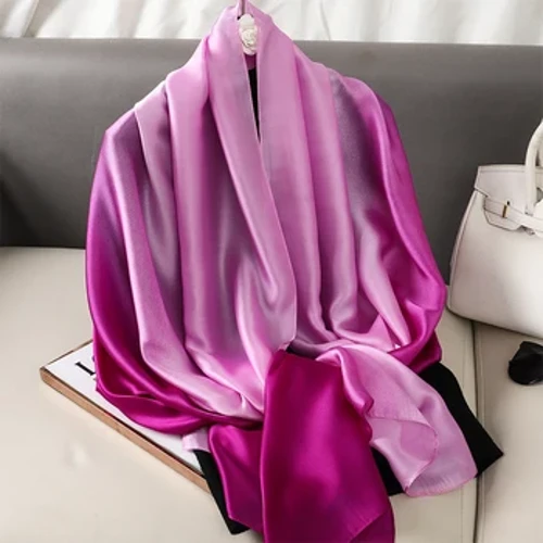 Lýuks Gradient küpek Şarf Aýallar Markasy Gaty Femme Şallary Bandana Head Foulard Moda Ledi Hijab Toý Ponço 2023