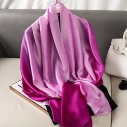 Hashamatli gradient ipak sharf Ayollar brendi qattiq femme ro'mol o'rash bandana bosh fular moda ayol hijob to'y panço 2023