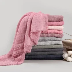 Sciarpa di lino in cotone da donna Sciarpa Hijab musulmana Foulard lungo Sciarpe Avvolge la testa Sciarpe solide Sciarpa a testa semplice femminile