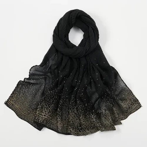 Obyčejný lurex třpytivý třpytivý šátek na vráskách šátek dámský klasický design lesklý zavinovačka čelenka jednobarevné šátky muslimský hidžáb Ramanda
