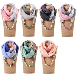 RUNMEIFA lliw solet Datganiad Emwaith gadwyn adnabod Pendant sgarff Merched Bohemia Neckerchief Foulard Femme Affeithwyr Hijab Stores