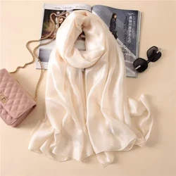 2023 hashamatli brend ayollar moda sharflari tekis ipak zig'ir ro'mollar ro'mollar yozgi ayol bandanalar Pashmina fularli hijob 180*90cm
