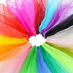 12db 45/60/70cm sifon négyzet sál Gyermek táncelőadás kis sál Candy színes ajándék sál