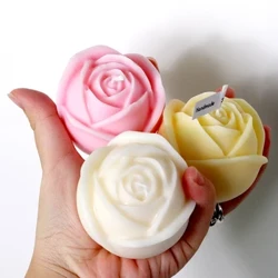 Llwydni Cannwyll Rose Silicôn DIY Blodau 3D Cannwyll Wedi'u Gwneud â Llaw Plaster Resin Crefft Rhodd Ffolant Addurno Cartref Llwydni