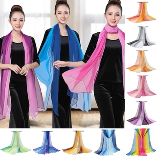 Moda Gradient Rangli Qattiq sharf Ayollar Uzun Ro'mol va O'rash Yozgi Bandana Elegant 160x50cm