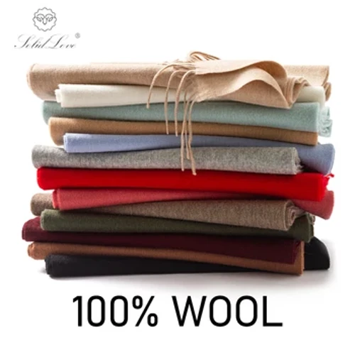 Solidlove Wool Vinter tørklæde Dame tørklæder Voksen tørklæder til damer 100% Uld tørklæde kvinder Fashion Cashmere Poncho Wrap