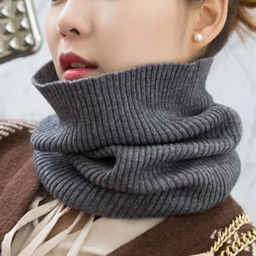 Vinter Varm Cashmere tørklæder Unisex Elastisk Uld Strik Ring Halstørklæde Snood Kvinde Tykke Vindtæt Cykling Køre Pullove O20