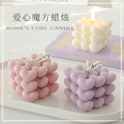 Moule en Silicone pour bougie d'aromathérapie en forme de cœur, ornements en gypse d'amour, moules en ciment, fabrication de bougies à bricoler soi-même, moule en résine, décoration de la maison
