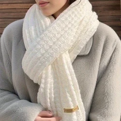 Thiết Kế Mới Khăn Dệt Kim Dày Cho Nữ Thời Trang Mùa Đông Ấm Áp Cashmere Khăn Neckercheif Nữ Phong Cách Hàn Quốc Cổ Bandana