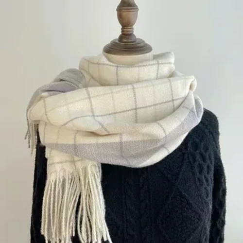 Moda neguko plaid zapia emakumezkoen udazkena eta negua dena berria britainiar klasiko imitazio cashmere plaid sha