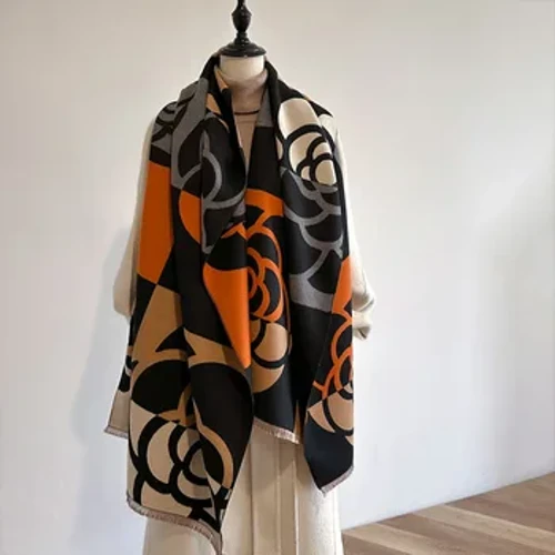 2023 Dalawang-panig na Winter Scarf Marangyang Disenyo ng Babaeng Makapal na Warm Cashmere Feel Shawl 190*65cm