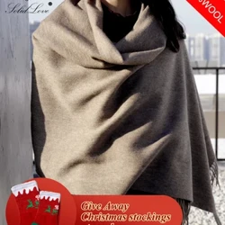100% artilezko zapia Emakumeen loditzea Cashmere Neguko Orbainak Xalak Moda Emakumezkoen Pashmina Zapiak Tamaina handikoak Mantendu berotuta Warps 300g