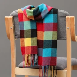 Moda kaşmir ekose yumuşak katı kadın eşarp kış şal yeni sarma bandana pashmina püskül kalıp sıcak boyunchief