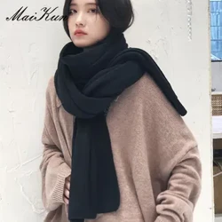 Maikun épais chaud écharpe pour femmes couleur Pure dames Imitation cachemire noir écharpe femme hiver pour augmenter Ahawl