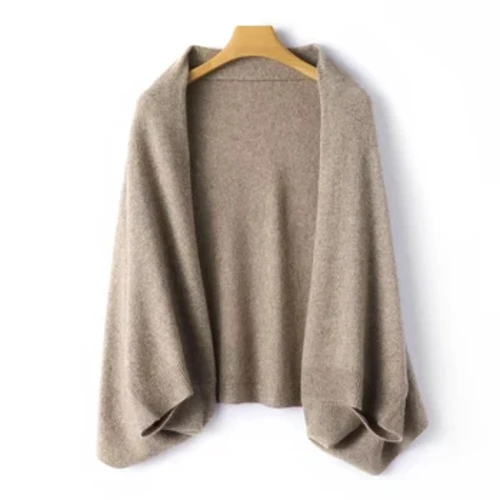 Cape Cashmere Wedi'i Gwisgo dros Sgarff Newydd Ddeubwrpas Jacke Cynnes Merched ar gyfer yr Hydref a'r Gaeaf