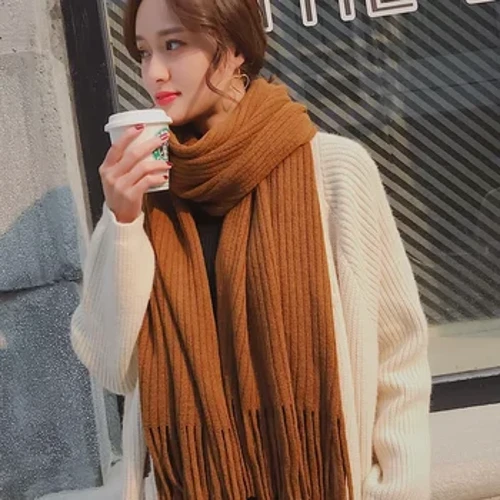 sikafu Fa'atama'ita'i Winter Fa'atama'ita'i Korea U'u'u Mafiafia Cashmere sikamir sikafu fa'aigoa lalaga sikafu ua a fafine.