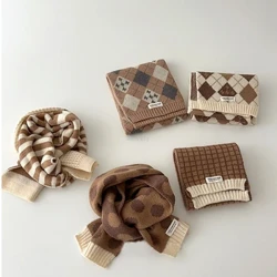 Barnpläder Scarf Ny höst Vinter Pojkar och flickor Stickning Stripe Scarf Barn Ull Barn Halsduk Prick Twist Scarves