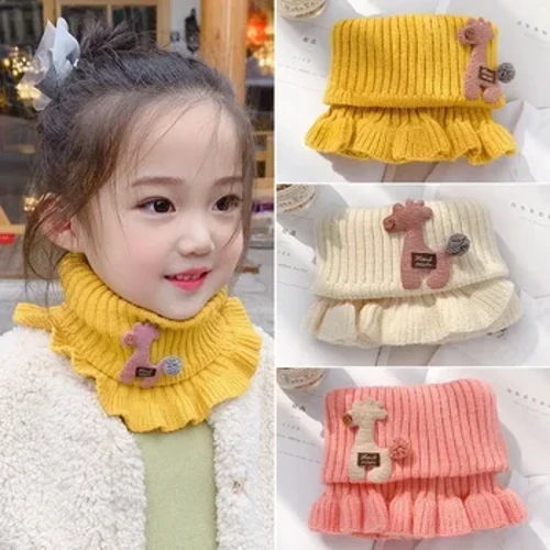 Babyscarf Vinterhalsvärmare för barn Barn Pojkar Flickor Ullstickad mustasch Solid Varm Virkad Halsduk Rutad Modedocka