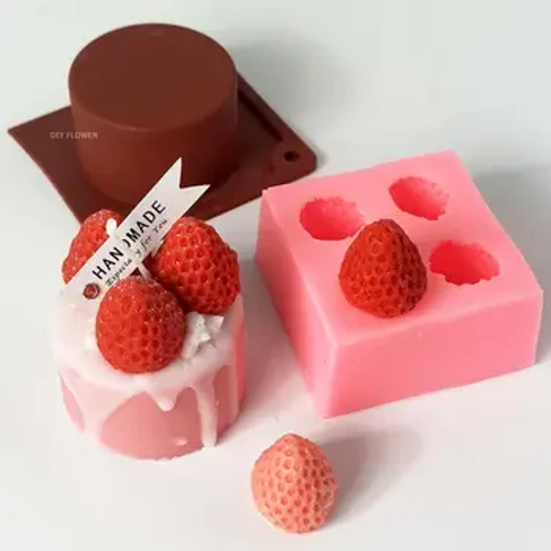 ผลไม้สตรอเบอร์รี่ซิลิโคนแม่พิมพ์Fondantช็อกโกแลตเยลลี่ทำเค้กเครื่องมือตกแต่งแม่พิมพ์เตาอบไอน้ำมDIYดินเรซิ่นArt