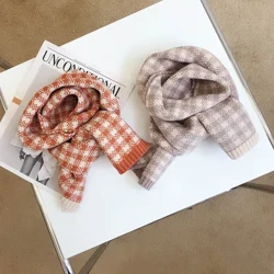 Trẻ em Yếm CÔ GÁI khăn quàng thu đông đan ấm áp đa năng trẻ em Kẻ Sọc cho bé mùa đông phiên bản Hàn Quốc bé trai