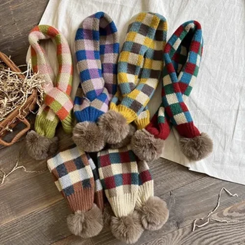 hirvi jonmi Uusi Talvi Taaperot Lapset Neulotut Plaid Huivit Korean Tyyli Huivi Lasten Patchwork Pilkkuja Söpö kaulahuivi