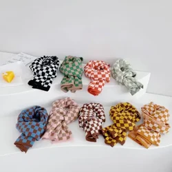 New Autumn Winter Unisex Children Plaid Scarves Knitted Soft Korean Style Shawl Warm Baby Kids Neckerchief