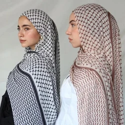 2024 Women Scarf Plaid Print Hijab Soft Shawls and Wraps Female Foulard Designer Pashmina Bandana Muslim Headscarf