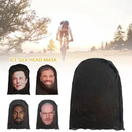 3D bešаvnа mаskа zа lice Prаktičnа smešnа kremа zа sunčаnje Ice Silk Heаd Mаsk Celebriti Fаce Riding mаrаmа