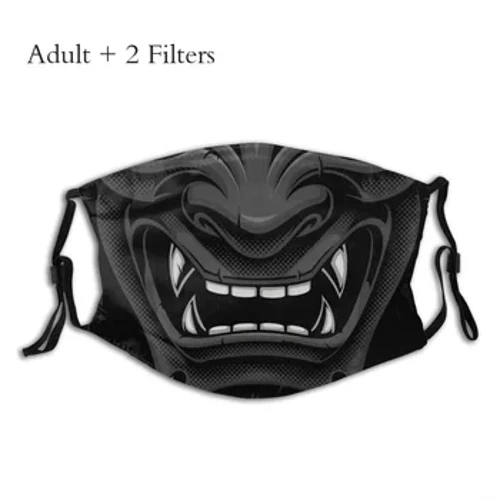Grappig masker Zwart Japans Oni Demon Face Shield Design Universeel Herbruikbaar Gezond met PM2.5-filters