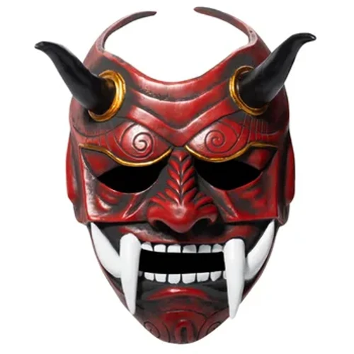 Mască japoneză Hannya Oni, Mască din latex cu față completă Evil De-mon Mon-ster pentru bărbați