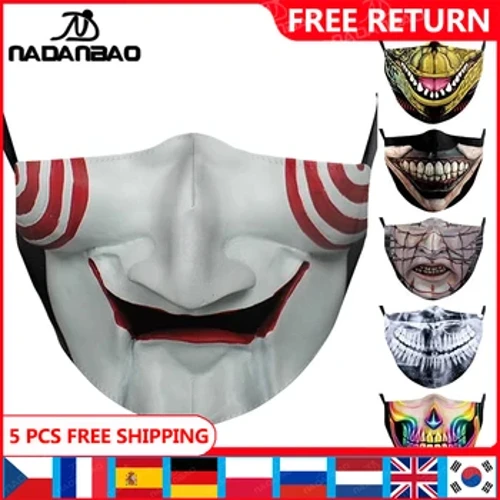 Nadanbao 2020 Movie Cosplay Mask Women Resable Assable Printing Mask Fashion Funky Joker Adult Scks Cover Cover Cover