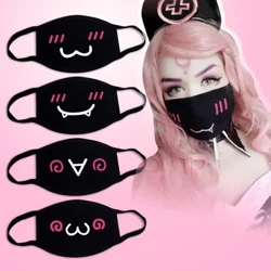Super sødt udtryk Smil Åndbar Mund Ansigtsmaske Til Koreansk Sort Kpop Unisex Kawaii Ansigt Mund Muffle Mask Bomuld Anime