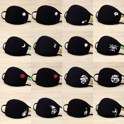 I-1PCS Imaski Ewuthuli Kakotini Omnyama Owashekayo Ikhathuni Eveza Amazinyo Emaski Ubuso Isiphefumula Sesiphefumula I-Anti Kpop Bear Mouth Mask Ingasetshenziswa Kabusha
