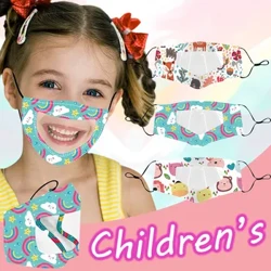 Mwgwd Wyneb Tryloyw 3pc Plant Kids Faceshield Mwgwd Awyr Agored Gyda Mynegiant Gweladwy Ffenestr Clir Ar gyfer Mascarilla Mud Byddar