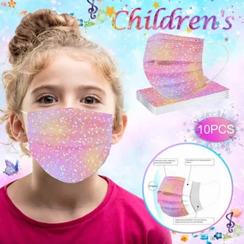 Masc Aghaidh Trí Chiseal Tionscail Cosanta Indiúscartha Leanaí 10PC