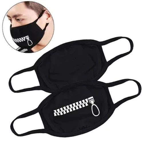 Koreanesch Witzeg Ausdrock Halloween Cosplay Gesiicht Mask Schwaarz Koteng Staub Mask Kpop Unisex Erwuessener Kawaii Gesiicht Mond Zänn Muffel Mask