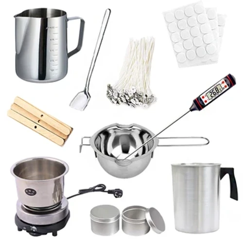 Kit per realizzare candele Forniture per realizzare candele Candele artistiche profumate fatte a mano Kit di materiali per sciogliere la cera Stoppini in cera Termometri per vasetti di cera