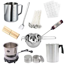 Kerzenherstellung Kits Kerzenzubehör handgefertigte duftende Kunstkerzen Wachs Schmelzmaterial Kits Wachs Docht Wachs Pot Thermometer