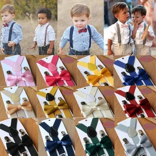 1 buc Bretele elastice cu cravată Bretele noi la modă Copii Băieți Fete cu papion Bretele reglabile Accesorii pentru copii