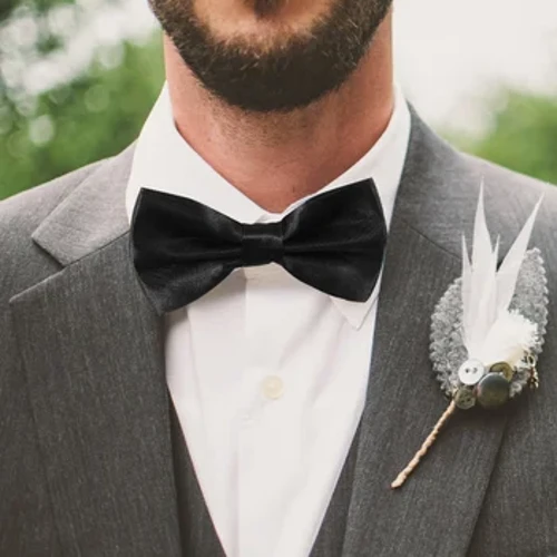 Seti 1 ya Mens Cuff Link Mapambo ya Nguo za Satin Bow Tie ya Harusi ya Bwana harusi Cuff Link Clothes