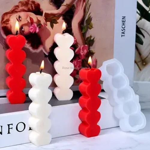 3D Kærlighedshjerte Silikone Lyseform DIY Aromaterapi Gips Sæbeform Home Decoration Ornament Håndlavet Lys Making Resin Forme