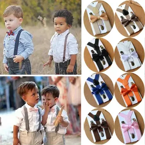 2019 Baby ruházati kiegészítők Baby Toddler Kids állítható harisnyatartó és csokornyakkendő szmoking esküvői öltöny parti Y-Back Clip-On