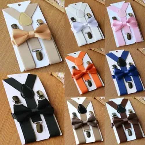 Plant Elastig Addasadwy Bechgyn Merched Strapiau Babanod Braces Set Tei Bow Clip-on Plant