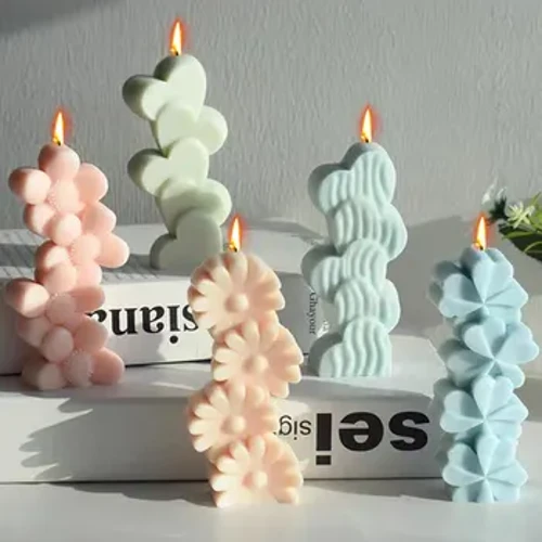 Stable Hjerte Lys Silikone Form Solsikke Kløver Sæbe Harpiks Gips Fremstilling Valentinsdag Kærlighed Kage Decor Chokoladegave