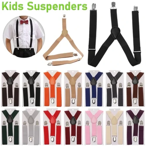 Fashion Suspender Anyar Kanthi Dasi Kupu-kupu Set untuk Anak Laki-laki Anak Perempuan Tali Adjustable Bayi Kanggo Bayi Aksesoris Dasi Pernikahan