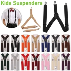 Fashion Suspender Anyar Kanthi Dasi Kupu-kupu Set untuk Anak Laki-laki Anak Perempuan Tali Adjustable Bayi Kanggo Bayi Aksesoris Dasi Pernikahan