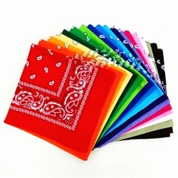 12pcs Polyester Cotton Cashew Blodau Hip-hop Bandanas Ar gyfer Merched Poced Sgwâr Pen Gwddf Sgarff Band arddwrn Hundy Dynion
